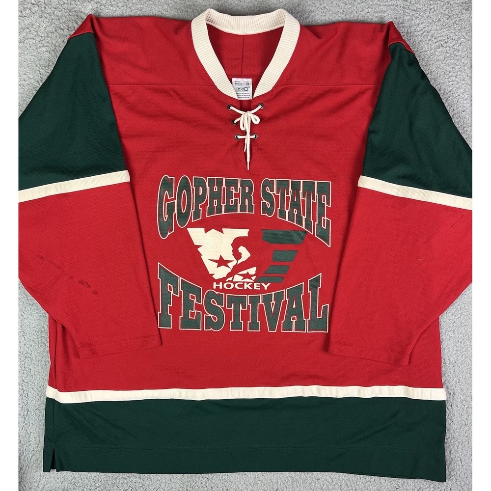 Gopher State Hockey Festival Hockey Jersey Red Green CCM Size XXL